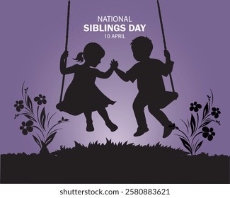 Siblings Day. Siblings love template for banner, card, poster, background.