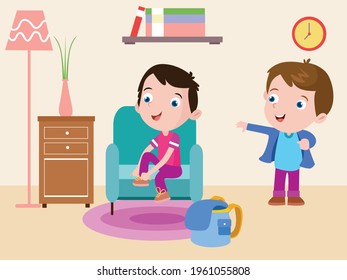 Family Getting Ready School Stock Illustrations Images Vectors Shutterstock