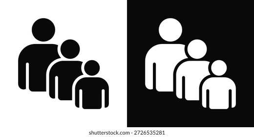 Icono de hermanos estilo de fondo blanco y negro