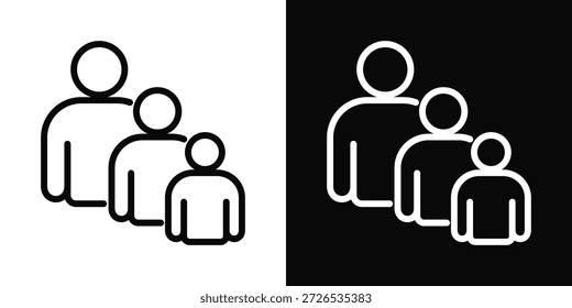 Icono de hermanos estilo de fondo blanco y negro