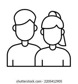 Siblings Outline Vector Icon which can easily modify or edit

