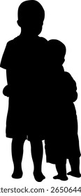 Siblings in silhouette sharing a quiet, tender moment of closeness