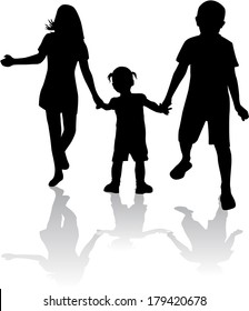 siblings - silhouettes