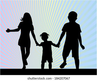 siblings - silhouettes 