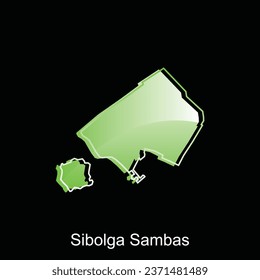 Sibolga Sambas City map of North Sumatra Province national borders, important cities, World map country vector illustration design template