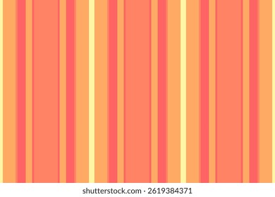 Sibrous fabric seamless stripe, scratched vertical textile vector. Sdvertising texture pattern lines background in red and orange colors palette.