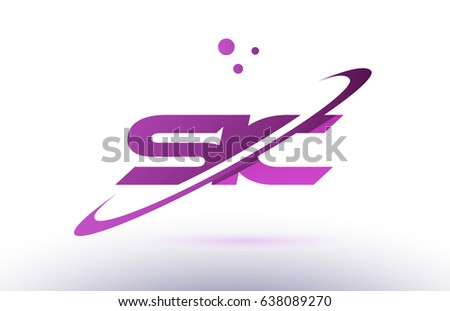 sic s i c  alphabet letter logo combination purple pink creative text dots company vector icon design template Foto stock © 