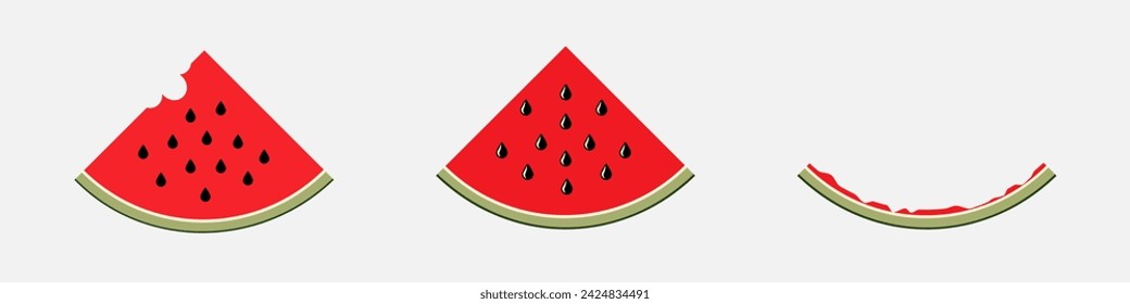 Sice of watermelon icon set	
