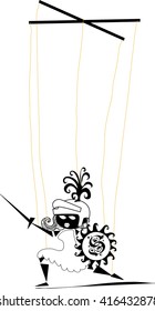 Sicilian puppet- Angelica - graphic black and white