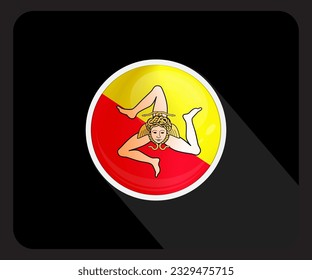 Sicily Circle Glossy Pride Flag Icon
