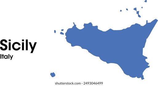 Italien-Karte von Sizilien in Vektorgrafiken