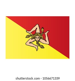 Sicily national flag on white background texture. Vector illustration state symbol.