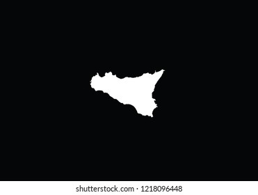 Sicily outline map country shape state symbol national borders