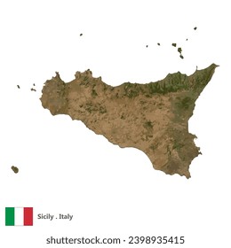 Sicily, Region of Italy Topographic Map (EPS)