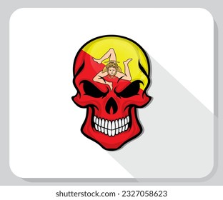 Icono del orgullo de la bandera de calavera de Sicily

