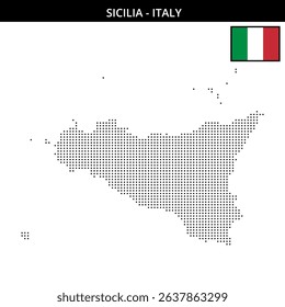Sicily's region is dotted on the map