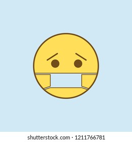 sick 2 colored line icon. Simple yellow and brown element illustration. sick concept outline symbol design from emoji set