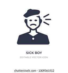 sick boy icon on white background. Simple element illustration from Dentist concept. sick boy icon symbol design.
