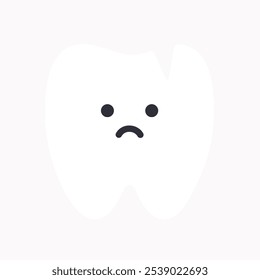 Sick broken tooth character icon. Healthcare, dental, medicine, treatment, hygiene, oral care concepts. Flat cartoon vector design isolated illustration.