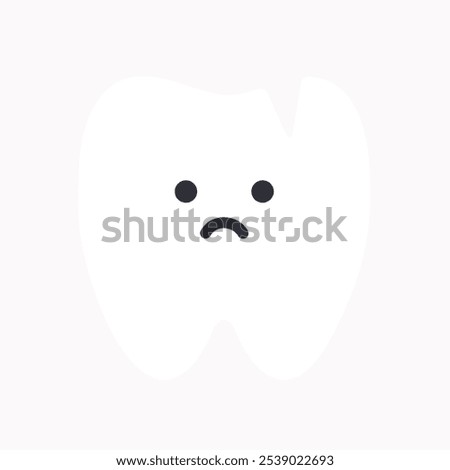 Sick broken tooth character icon. Healthcare, dental, medicine, treatment, hygiene, oral care concepts. Flat cartoon vector design isolated illustration.
