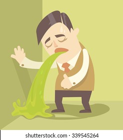Sick businessman. Vector flat illustration