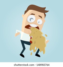 sick cartoon man