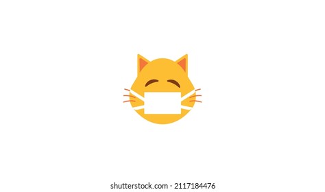 sick cat face vector emoji