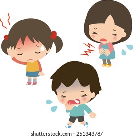 Sick Children Stock Vector (Royalty Free) 251343787