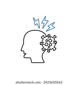 sick concept line icon. Simple element illustration. sick concept outline symbol design.