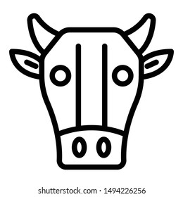 Sick Cow Icon. Outline Sick Cow Vector Icon For Web Design Isolated On White Background