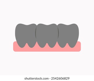Sick decay teeth icon. Healthcare, dental, medicine, treatment, hygiene, oral care concepts. Flat vector design isolated illustration.