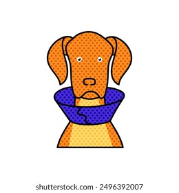 Perro enfermo medio tono dibujado a mano Ilustración vectorial de color