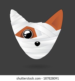 Sick dog head - vector illustration