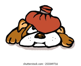 Sick Dog with headache