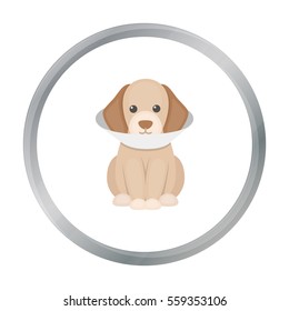 Sick dog vector icon in cartoon style for web