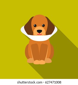 Sick Dog Vector Icon In Flat Style For Web