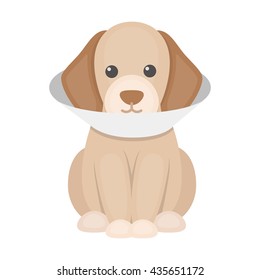Sick dog vector illustration icon in cartoon design
