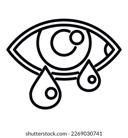 Sick drop eye icon outline vector. Pollen allergy. Unwell plant