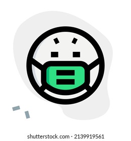 Sick emoji due to coronavirus infection while wearing the mask