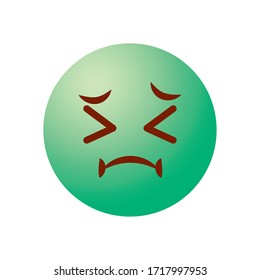 sick emoji icon over white background, gradient style, vector illustration