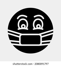 Sick emoji icon vector illustration in solid style, use for website mobile app presentation