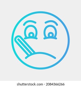 Sick emoji icon vector illustration in gradient style, use for website mobile app presentation