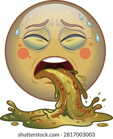 Sick Emoji Vomiting Feeling Unwell Design