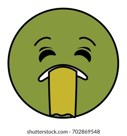 sick emoticon face character icon