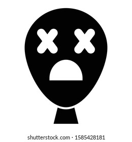 sick emoticon glyph vector design