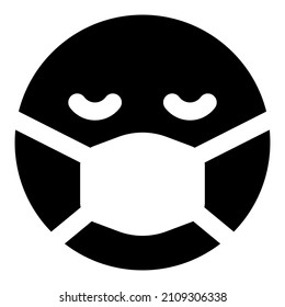 sick emoticon icon with black color