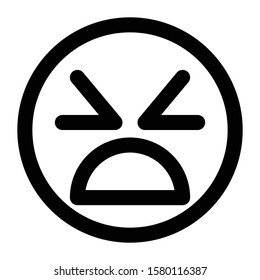sick emoticon icon outline vector design