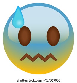Sick emoticon isolated on white background.