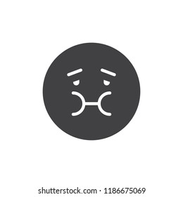 Sick emoticon vector icon. filled flat sign for mobile concept and web design. Sick disgusted smiley face simple solid icon. Symbol, logo illustration. Pixel perfect vector graphics