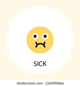 Sick emotion concept line icon. Simple element illustration. Sick emotion concept outline symbol design. Can be used for web and mobile UI/UX . Modern vector style. 